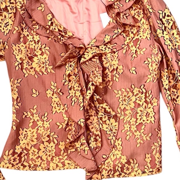 MAJORELLE Roma Ruffled Top In Golden Blush - Picture 6 of 13